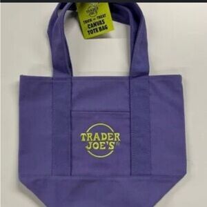Trader Joe's Halloween Purple Canvas Mini Tote NWT